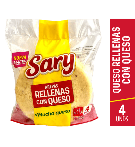AREPAS QUESO RELLENA QUESO SARY B X4UND X380g